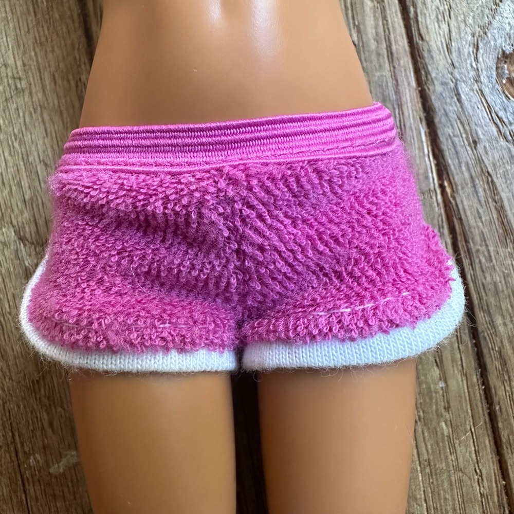 Vtg Barbie Purple‎ Terry Cloth Shorts White Trim Doll Clothes Accessory